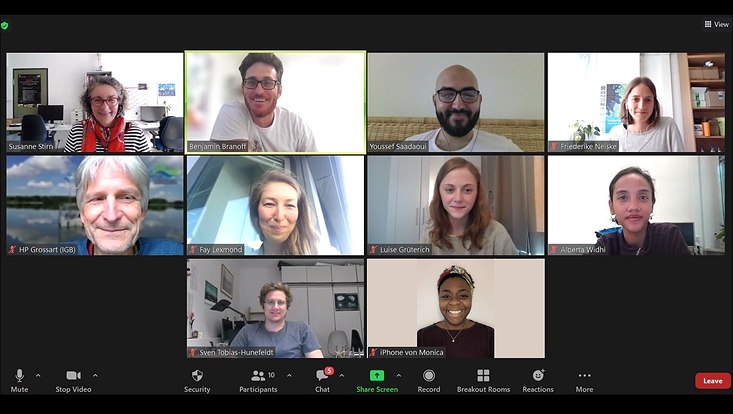 Screenshot of the zoom meeting of RTG Journal Club.