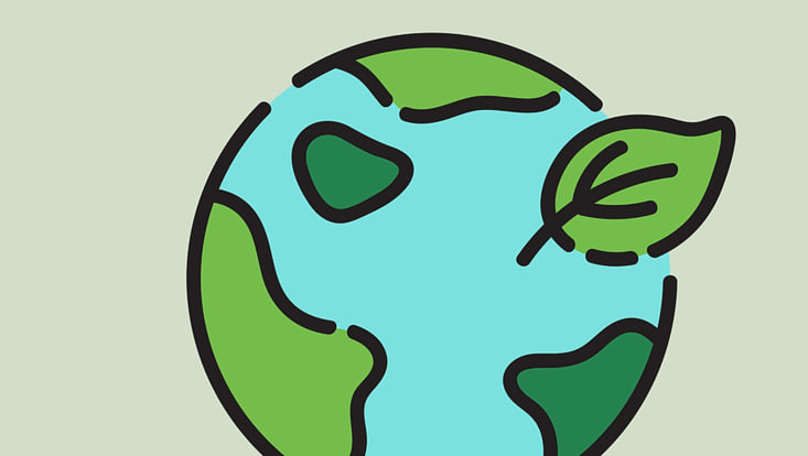 Grafik Weltkugel Blatt