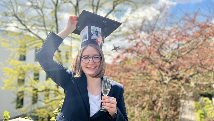 Johanna Biederbick with her doctor's hat